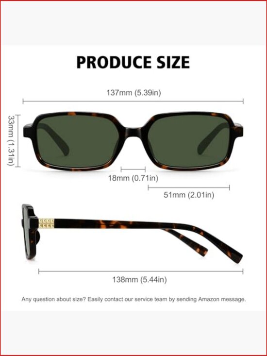 Retro Rectangular Small Square Sunglasses UV Protection Lightweight Plastic main image 6